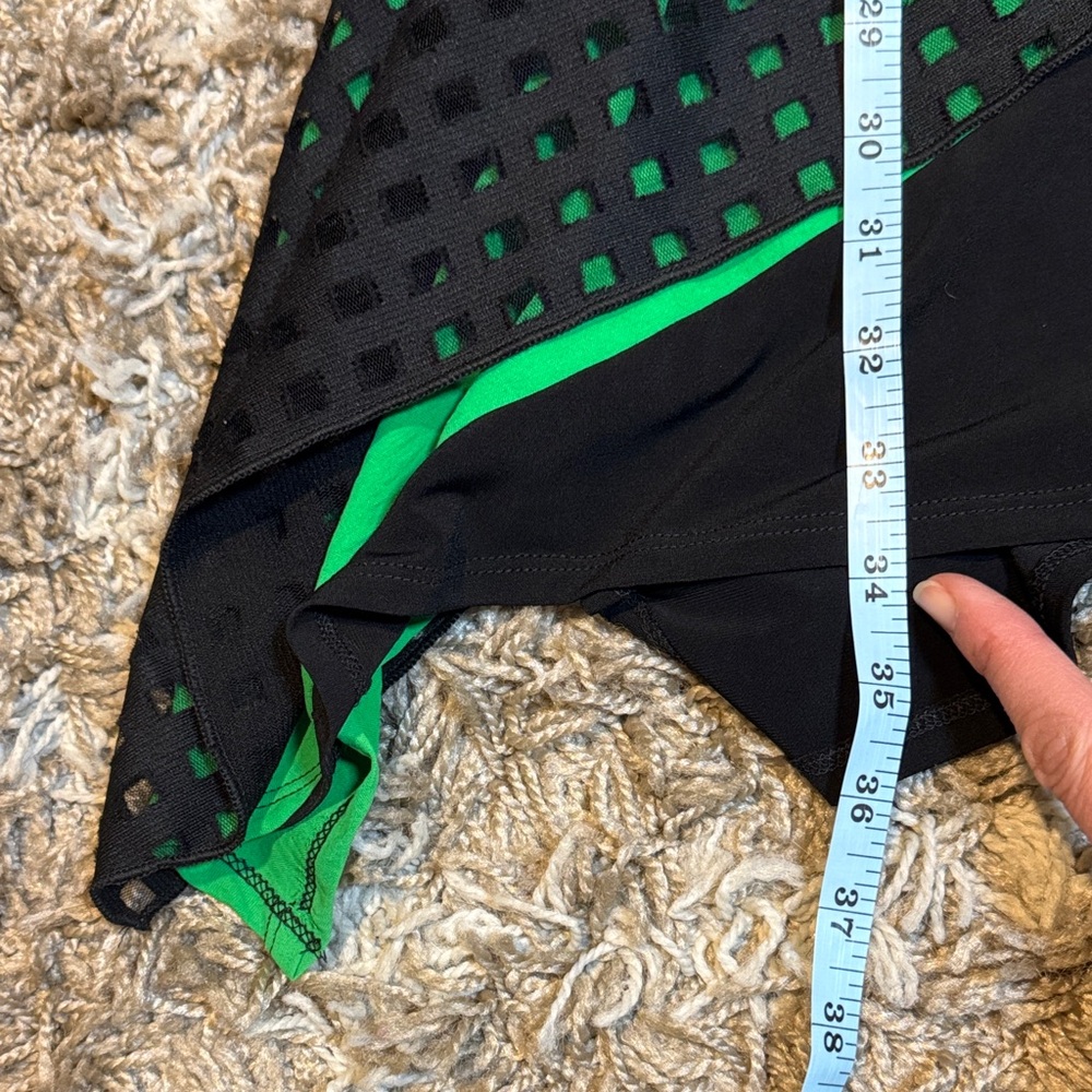 NWT IC Collection Green & Black Colorblock Sleeveless Zipper Dress size Medium - Picture 15 of 15